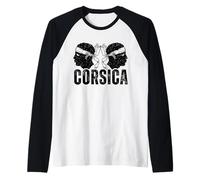 Corsica 1755 Tête De Maure Drapeau Corse Vintage Manche Raglan