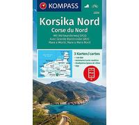 Carta escursionistica Kom 2250. Korsika Nord, Corse du Nord, Weitwanderweg GR20