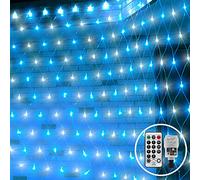 CORST 3 x 2 m 200 LED Filet lumineux Rideau intérieur,Buissons Guirlande lumineuse,Connectable avec télécommande et minuterie 8 modes (bleu+blanc)