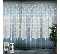 CORST Guirlande lumineuse d'extérieur - 6 MX1 m - Avec prise - 300 LED - Avec télécommande - Minuterie - Étanche - Liable - Pour Eaves Christmas - Blanc
