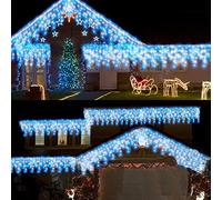 CORST Rideau Lumineux 10M 400LEDs Guirlande Lumineuse Pâques 8 Modes d'éclairage adaptateur Connectable pour Mariage Balcon Terrasse Pergola Fêtes Soirée Anniversaire (Bleu+Blanc)