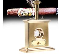 Cortador de cigarros de guillotina de mesa Con cajón Para recortes, cortador de cigarros Superior Brillante, Negro Con Dorado, Regalos de lujo Para Hombres