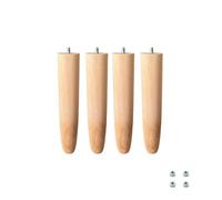 Cortassa Lot de 4 Pieds de lit universels en Bois de hêtre 22 cm, Marron