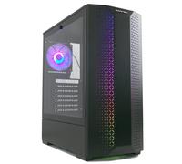 Cortek Naos Boîtier de Jeu ATX Mid-Tower avec Panneau latéral en Verre trempé, Deux Bandes RVB Avant, Ventilateur arrière 120 mm Noir