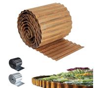 Corten Rouleau de Bordure de pelouse ondulée, en Acier galvanisé pré-rouillé, Facile à Installer, Bordure de pelouse Flexible, 16 cm de Haut, 5 m de Long