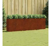 Corten Steel Raised Garden Bed 280x40x80 cm, Elevated Planter Box for Vegetables Herbs Flowers, Rustic Patina Outdoor Decor for Yard Patio Balcony, Deep Root Space, No Painting Needed, Easy Drainage