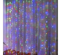 Cortina De Luz Led, Cortina Usb De Luces De Hada Para Interior/exterior, Cortina De Telón De Fondo 8 Modos Con Ganchos, Para Decoración De Fiestas Dormitorio Jardín Ventana (Colourful,3 * 1M)