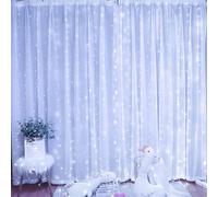 Cortina De Luz Led, Cortina Usb De Luces De Hada Para Interior/exterior, Cortina De Telón De Fondo 8 Modos Con Ganchos, Para Decoración De Fiestas Dormitorio Jardín Ventana (White,3 * 2M)