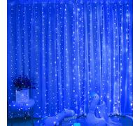 Cortina De Luz Led, Cortina Usb De Luces De Hada Para Interior/exterior, Cortina De Telón De Fondo 8 Modos Con Ganchos, Para Decoración De Fiestas Dormitorio Jardín Ventana (Blue,3 * 3M)