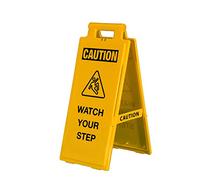 Cortina Lamba Panneau de sécurité au sol avec inscription « Caution Watch Your Step » 03-600-38, 5 x 10 cm, jaune