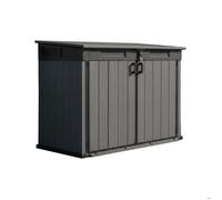 Cortina Mega - Meuble de jardin 190 5x132 5x109 3 cm 2 portes pour rangement d’outils finition effet bois Evotech+ en résine grise
