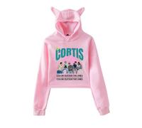 CORTIS COLOR OUTSIDE THE LINES Merch Cat Ear Hoodie - Pull à capuche pour femme avec style coréen tendance pour les fans de K-Pop, rose, XXL