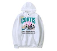 CORTIS COLOR OUTSIDE THE LINES Merch Sweat à capuche unisexe - Pull graphique streetwear tendance pour les fans de K-Pop, blanc, M