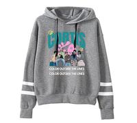 CORTIS COLOR OUTSIDE THE LINES Merch Sweat à capuche unisexe - Sweat à capuche tendance sans poche avec manches parallèles pour les fans de K-Pop, gris, 4XL