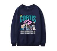 CORTIS COLOR OUTSIDE THE LINES Merch Sweatshirt - Pull unisexe à col rond pour le soutien des fans et la mode décontractée, bleu marine, M