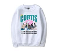 CORTIS COLOR OUTSIDE THE LINES Merch Sweatshirt - Pull unisexe à col rond pour le soutien des fans et la mode décontractée, blanc, 3XL