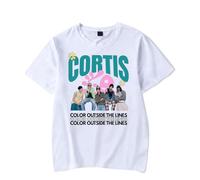 CORTIS Color Outside The Lines Merch T-shirt unisexe à manches courtes - T-shirt graphique inspiré de la K-Pop pour hommes et femmes fans de K-Pop, blanc, 3XL
