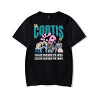 CORTIS Color Outside The Lines Merch T-shirt unisexe à manches courtes - T-shirt graphique inspiré de la K-Pop pour hommes et femmes fans de K-Pop, Noir , 4XL