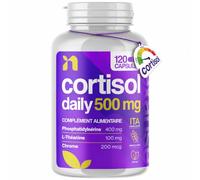 Cortisol 500mg | 120 Gélules Végétales | 4 Mois | Formule Avancée avec Phosphatidylsérine, L-Théanine et Picolinate de Chrome, Sans Gluten, Fabriqué en Italie