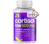 Cortisol Low 500 mg | 120 Gélules avec Phosphatidylserine 400 mg, L-Théanine 100 mg et Picolinate de Chrome | Régulateur de Cortisol Naturel | 4 Mois d'intégration