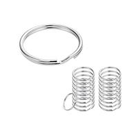 CORTNEY 100 Pièces Anneaux Porte Clé, 25mm Anneaux Porte-Clés Ronds en Métal Argenté, pour la Maison, L'organisation de Clés et la Fabrication de Travaux Manuels