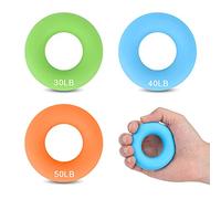 CORTNEY 3 Pièces Hand Grip Strengthener, Exerciseur pour l'avant-Bras et Les Doigts, Forearm Exerciser Finger Silicone Exercise Rings pour L'entraînement Musculaire, l'escalade et Le Fitness