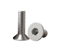 Cortnn 30/50pcs M2 .5 M3 M4 M5 M6 M8 304 Vis À Douille Hexagonale en Acier Inoxydable Boulons Plats Fraisés DIN7991 De Fixation Métal for Moto(15mm(30Pcs),M5)