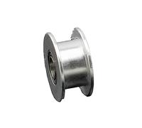 Cortnn 5 pièces 20 Dents 2GT poulie de renvoi alésage 3/4/5mm for Largeur = 6mm GT2 2M Ceinture 20T 20 Dents GT2 poulie Passive avec roulement 20-2GT(Bore 5mm NO Teeth,6mm-Silver)