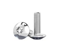 Cortnn Boulon À Vis Hexagonale Intérieure en Acier Inoxydable 304, Grande Tête Plate Et Ronde, for Moto Scooter, Couvercle Plastique, 5 50 Pièces(8mm,M4(20Pcs))