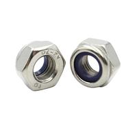 Cortnn Écrou Hexagonal Antidérapant en Nylon, Acier Inoxydable 304, Autobloquant, Anti-desserrage, M2 .5 M3 M4 M5 M6 M8 M10 M12 M14 M16, À 50 Pièces(M14 (5pcs))