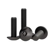 Cortnn Vis À Tête Ronde en Forme De Champignon Acier Inoxydable 304, Noir, Hexagonale Intérieure, for Moto, Scooter, Cyclomoteur, Couvercle Plastique, 5 20 Pièces(30mm,M3 (20Pcs))