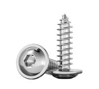 Cortnn Vis Autotaraudeuses À Douille Hexagonale M3 M4 M5 M6 M8, 4 50 Pièces, Rondes avec Joint en Acier Inoxydable 304(M5x16mm 20pcs)