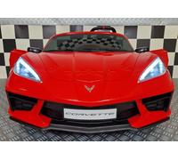Corvette C8 Voiture électrique pour enfants 12 V, 1 place et demie, rouge, pour 2 petits enfants ou un enfant jusqu'à 6 ans