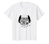 Corvid Crew Over Dude Crew Raven Lovers Squad T-Shirt, Enfant, Blanc, 2 Ans