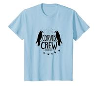 Corvid Crew Over Dude Crew Raven Lovers Squad T-Shirt, Enfant, Bleu Céleste, 2 Ans