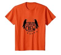 Corvid Crew Over Dude Crew Raven Lovers Squad T-Shirt, Enfant, Orange, 6 Ans