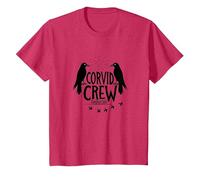 Corvid Crew Over Dude Crew Raven Lovers Squad T-Shirt, Enfant, Rouge chiné, 2 Ans