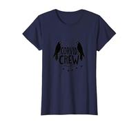 Corvid Crew Over Dude Crew Raven Lovers Squad T-Shirt, Femme, Bleu Marine, L
