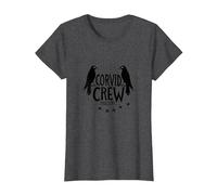 Corvid Crew Over Dude Crew Raven Lovers Squad T-Shirt, Femme, Chiné Foncé, M