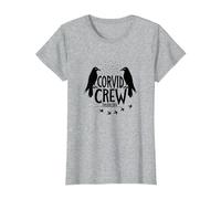 Corvid Crew Over Dude Crew Raven Lovers Squad T-Shirt, Femme, Gris Chiné, XS