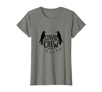 Corvid Crew Over Dude Crew Raven Lovers Squad T-Shirt, Femme, Vert Kaki chiné, XL