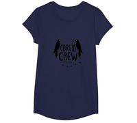 Corvid Crew Over Dude Crew Raven Lovers Squad T-Shirt, Fille, Bleu Marine, M