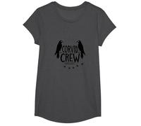 Corvid Crew Over Dude Crew Raven Lovers Squad T-Shirt, Fille, Chiné Foncé, L