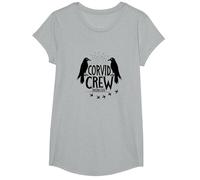 Corvid Crew Over Dude Crew Raven Lovers Squad T-Shirt, Fille, Gris Chiné, M