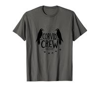 Corvid Crew Over Dude Crew Raven Lovers Squad T-Shirt, Homme, Asphalte, S