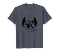 Corvid Crew Over Dude Crew Raven Lovers Squad T-Shirt, Homme, Bleu Chiné, XL