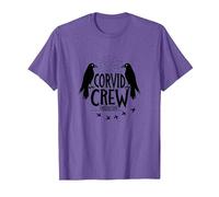 Corvid Crew Over Dude Crew Raven Lovers Squad T-Shirt, Homme, Violet chiné, M