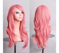 Cos Anime Wig 70 cm de long cheveux bouclés cosplay couleur de la tête : rose fumé K048-2