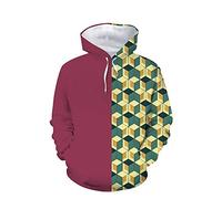 Cos-Animefly Giyuu Tomioka Sweat à capuche imprimé 3D Unisexe, Marron, jaune., Medium