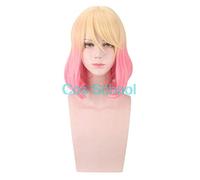 Cos école Anime anges de la mort Catherine Ward Cosplay perruques jaune dégradé rose Micro bouclés cheveux courts Ward Catherine Costumes perruques